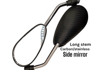 Yamaha YTX125 | Carbon Side Mirror Long Stem Stainless Suzuki Style Universal |