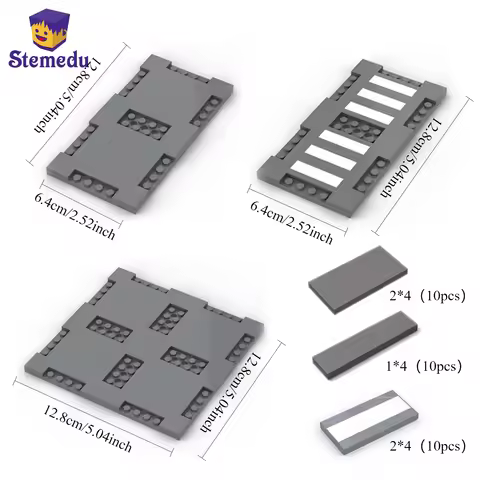 City Road Street Baseplate Building Blocks Bricks Pedestrian Crossing Base Compatible with Leduo Puz