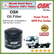 1 Biji - OSK Oil Filter - Isuzu NPR Truck 6.5 Turbo Engine [ O-6757 ]