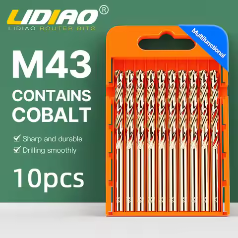 LIDIAO 5/10pcs M43 Cobalt Drill Bit Set HSS Twist Drill 0.5mm to13mm Cobalt Drill Bit Tool For Metal