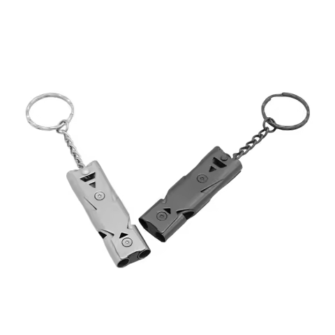 Double Tube Explosive Whistle Outdoor Distress Whistle Stainless Steel High-frequency Earthquake Res