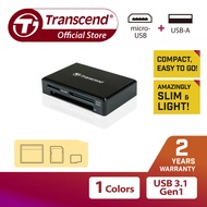 Transcend RDF8 Card Reader SD/microSD/CF | USB 3.1 microUSB to Type A Black
