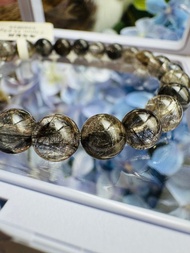 收藏天然金銀髮晶魔鬼髮晶7.5mm15.63g鋼絲球效應招財擋邪避煞