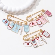 New Medical Care Series Nurse Clothing Hat Brooch Drip Oil Alloy Medical Tool Pendant Coat Pin Souve