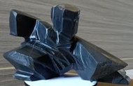 正天然台灣原石 南投埔里鎮 眉溪黑膽石［3.5公斤］ 太極石雕大師_張德全大師 雕品落款 太極（賺錢）太極石雕手工雕刻品