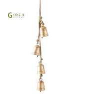 Rope Bells,Iron Pendants Wall Decorations,Bell-Shaped Straight Small Metal Cowbells,Christmas Bells