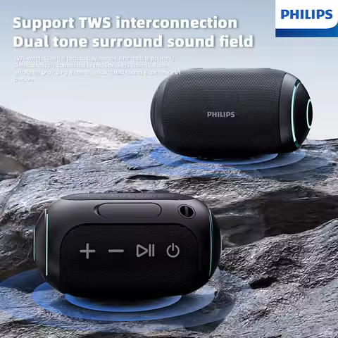 Philips TAS3209 Portable Wireless Speaker W/ Colorful Lighting 1800mAh Battery Life Wonderful Sound