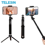 35 ''อลูมิเนียม Selfie Stick 360 ° หมุนหัวบอลที่วางโทรศัพท์ขาตั้งกล้อง Mount สำหรับ Gopro 10 9 Insta360 Iphone Xiaomi