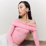 FLAT2112 FF0790 : BABY LULU TOP เสื้อปาดไหล่ แขนยาว เสื้อเปิดไหล่