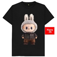 HITAM Unisex Premium Men's Women's T-shirt 3 Dimensions Black Labubu Motif Ready H0405 By Hans & Co