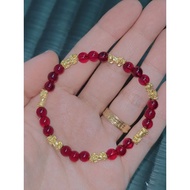 999 Pure Gold 7 pixiu bracelet infinity red garnet