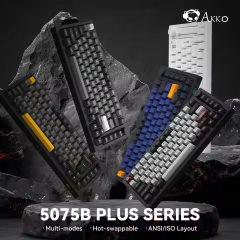 Akko 5075B Plus 75% Hot Swap Multi-Modes RGB Mechanical Gaming Keyboard 2.4GHz Wireless/USB Type-C/B