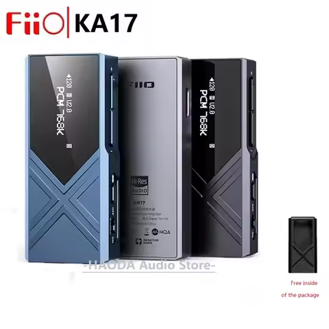 FiiO KA17 Portable USB DAC Audio HiFi Decoder, Dual ES9069Q PCM768 DSD512 3.5/4.4mm Output for Andro