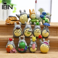 Ibn-12pcs Set Anime Totoro Model Resin Miniatur Rumah Boneka Bonsai Pe