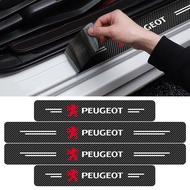 rbon Fiber Door Sill Protection Sticker 4pcs Car Accessories for Peugeot 308 408 508 RCZ 208 3008 20