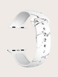 Correa de reloj de silicona con patrón de mármol compatible con Apple Watch