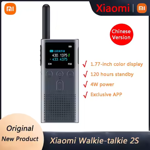 Xiaomi Walkie Talkie 2S 1.77"Color Screen IP54 Outdoors Security Intercom 120hour Standby 4W Securit