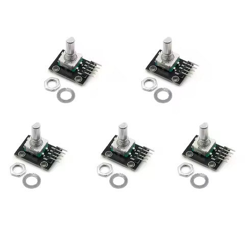 3Pcs/5Pcs KY-040 Rotary Encoder Module, 360° Rotation, Compatible with ESP32, and Raspberry Pi