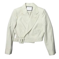 TOGA PULLA 2017 秋冬日本製短版夾克，Spencer TP72-FC232，36 碼，米白色羊毛外套 [二手] [TOGA PULLA]