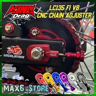 LC135 FI V8 KING DRAG CNC CHAIN ADJUSTER LC V8 SWING ARM END CAP ARM CNC ALLOY CHAIN ADJUST RANTAI L