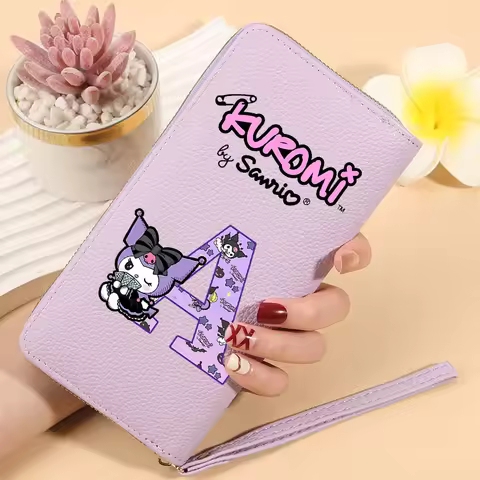 Sanrio Kuromi High-end Wallets for Women Large Capacity Letter Printed Money Bag Female Portable Fas