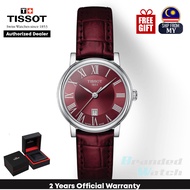 [Official Warranty]Tissot T122.210.16.373.00 Women's Tissot Carson Premium Lady Bordeau Leather Watch T1222101637300