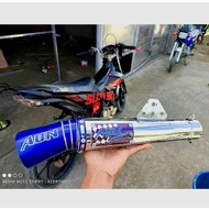 Universal 51mm Inlet motorcycle AUN Exhaust blue tip Canister Only AUN ORNGERN