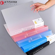 CHINK Transparent Folder, D-shaped Office Document Binder File Folder, Plastic 2 Holes Lever Arch Fi