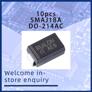 10pcs SMAJ18A DO-214AC 18V/Unidirectional TVS Surge Suppression Diode