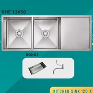 BAK CUCI PIRING VALPRA 12050 STAINLESS 2 LUBANG SAYAP/KICHEN SINK VALPRA STAINLESS DUA LUBANG SAYAP