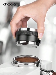 1個咖啡分配器和手動搗壓器,咖啡分配器,咖啡平整工具,espresso手動搗壓器,雙頭咖啡平整工具適用於51mm 53mm 58mm Breville多功能濾杯,可調節深度