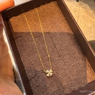 Japanese Jewelry Mini Lucky Clover Necklace Mo sang Flower Petal Pendant agete Style