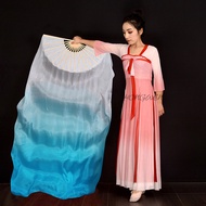 Classical Dance Fan Long Silk Fan Blue Dance Fan