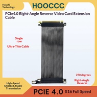 HOOCCC PCI-E 4.0 16x High Speed PCIe Riser Cable 270 Degree Silver-plated  64GBS for RTX4090 RTX3090