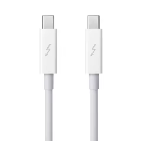 Original Thunderbolt 2 Custom Cable Adapter Cord White Male to Male Connector 2M for Multimedia Moni