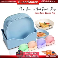Superstore 10pcs Multi Functional Spit Bone Dish Household FoodGrade Plastic Spit Bone DishRound Squ