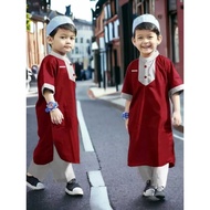 JEFRI Children's Koko Clothes Set Boys' Koko Clothes Muslim Clothes for Children 1-7 Years