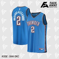 NBA Oklahoma City Thunder Shay Gilgeous Alexander Basketball Jersey #2 biru - Children & Adults