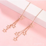 Drainage Gold au750 Ear Wholesale Star Gypsophila Live Line Rose Tassel Earrings Earrings 18k Gold L