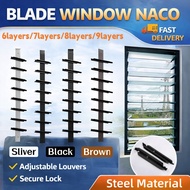 Blade Window Naco 6/7/8Layers Tingkap Nako Aluminium Window Louvers Blade Metal Louvres Window Limit