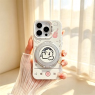 Cute Music Dog Case With 360° Rotatable Ring Kickstand For OPPO A58 A54 A79 F9 A38 A56 A53S A15S A74