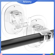 《penstok》 Long Service Life Curtain Rod Holder Self-adhesive Curtain Rod Holder 2 Pcs Curtain Rod Hooks Self-adhesive Anti-slip Wall-punching with Nails Easy for Bedroom