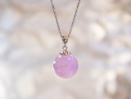 925純銀12mm 天然紫鋰輝吊墜項鍊