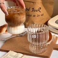 ins wind glass high sense coffee cup design sense niche household water cup girls ice American style