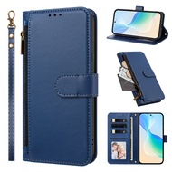 For Samsung Galaxy S24 Plus Ultra FE Card slot Zipper Wallet style flip cover PU leather phone case