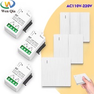RF433MHz Wireless Light Switch AC110V 220V 10A Mini Relay Receiver transmitter 123Gang Panel Switch 