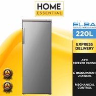 ELBA 220L R600a Upright Freezer with Universal Caster Wheel Dual Cooling EUF-J2217(SV) EUF-J2217