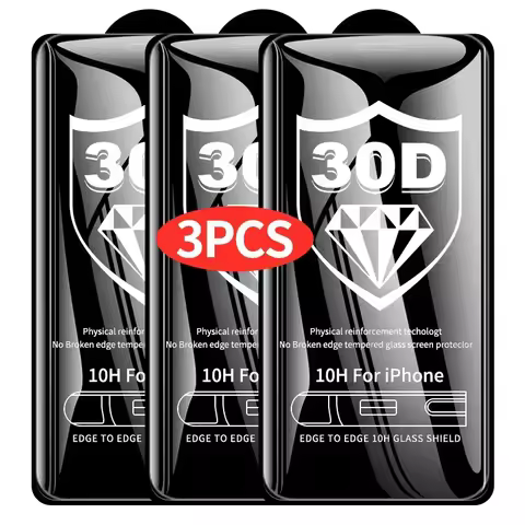 3PCS 30D Tempered Glass Screen Protector for IPhone 17 Air 13 14 11 15 16 Pro Max Plus 12 Mini XS XR