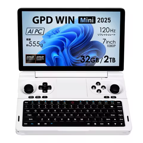 【White】GPD WIN Mini 2025 7" Handheld Gaming PC AMD AI 9 HX 370 32GB RAM 1TB/2TB ROM Pocket Mini Lapt