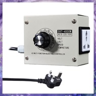 (GPBS) 4000W Voltage Controller Adjustable SCR Dimmer UK Plug Stepless Variable Speed Voltage Regula